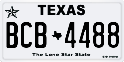 TX license plate BCB4488