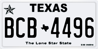 TX license plate BCB4496