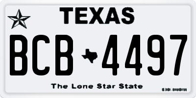 TX license plate BCB4497
