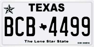 TX license plate BCB4499