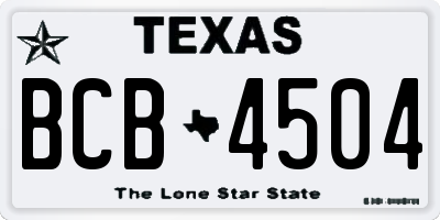 TX license plate BCB4504