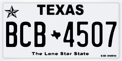 TX license plate BCB4507