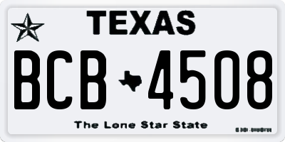 TX license plate BCB4508