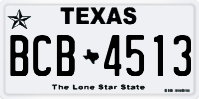 TX license plate BCB4513