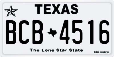 TX license plate BCB4516