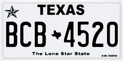 TX license plate BCB4520