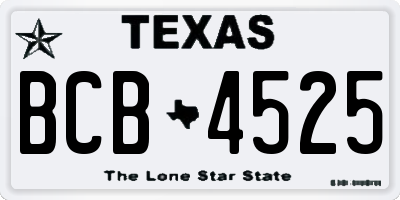 TX license plate BCB4525