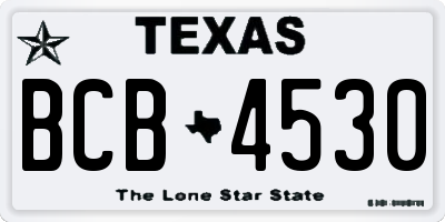 TX license plate BCB4530
