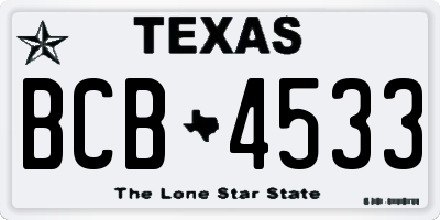 TX license plate BCB4533