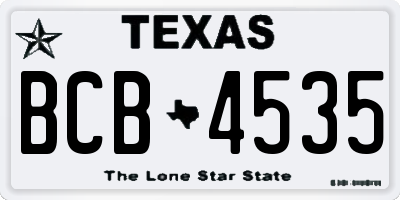 TX license plate BCB4535