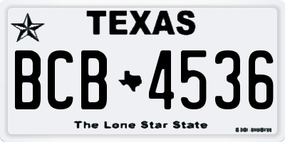 TX license plate BCB4536