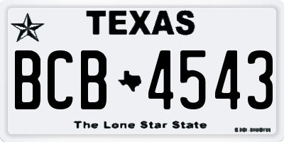 TX license plate BCB4543
