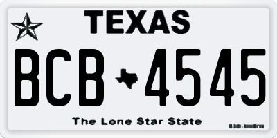 TX license plate BCB4545