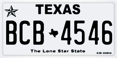 TX license plate BCB4546
