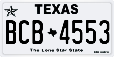 TX license plate BCB4553