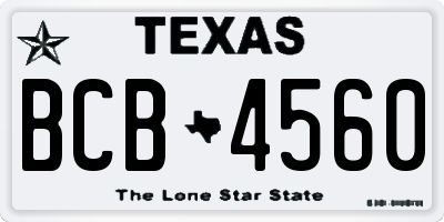 TX license plate BCB4560