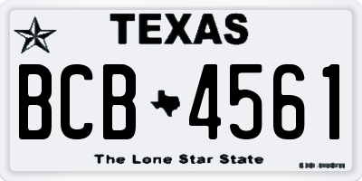TX license plate BCB4561