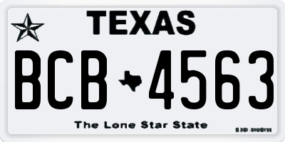 TX license plate BCB4563