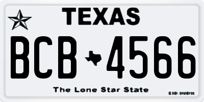 TX license plate BCB4566
