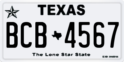 TX license plate BCB4567