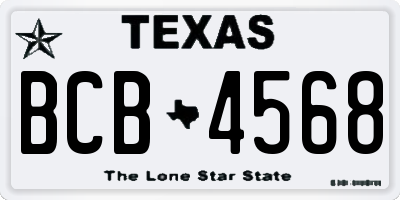 TX license plate BCB4568