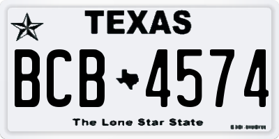 TX license plate BCB4574