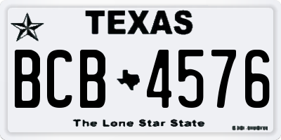 TX license plate BCB4576
