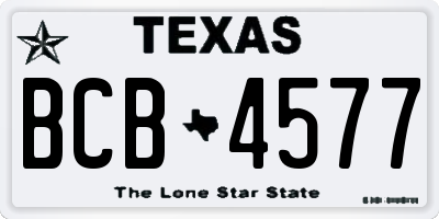 TX license plate BCB4577