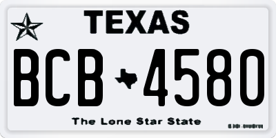 TX license plate BCB4580