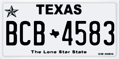 TX license plate BCB4583