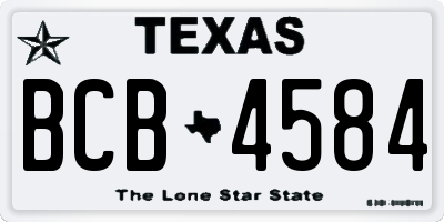 TX license plate BCB4584
