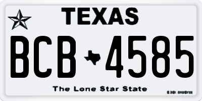 TX license plate BCB4585