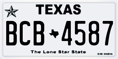 TX license plate BCB4587