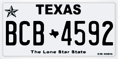 TX license plate BCB4592