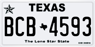 TX license plate BCB4593