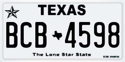 TX license plate BCB4598