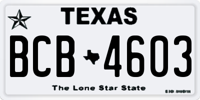 TX license plate BCB4603