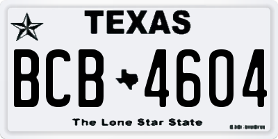 TX license plate BCB4604