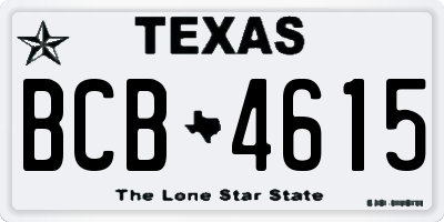 TX license plate BCB4615