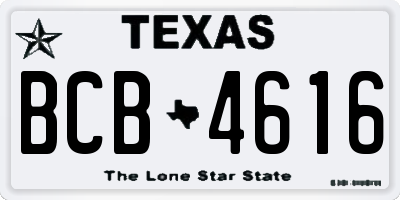 TX license plate BCB4616
