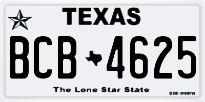 TX license plate BCB4625