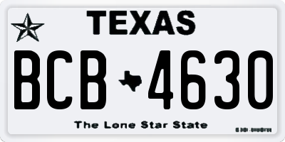 TX license plate BCB4630