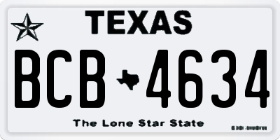 TX license plate BCB4634