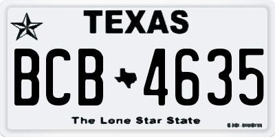 TX license plate BCB4635