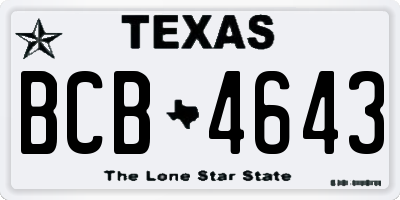 TX license plate BCB4643