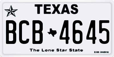 TX license plate BCB4645