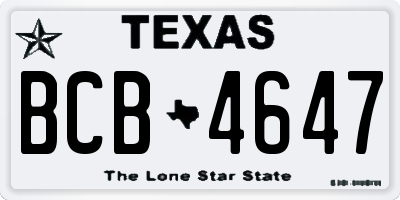 TX license plate BCB4647