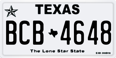 TX license plate BCB4648