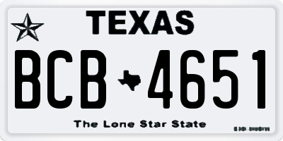 TX license plate BCB4651