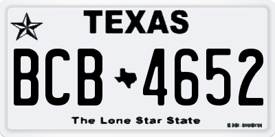 TX license plate BCB4652